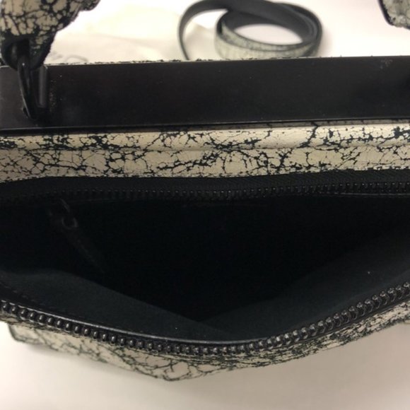 3.1 Phillip Lim Ryder Black and White Crackled Small Satchel - Picture 14 of 15